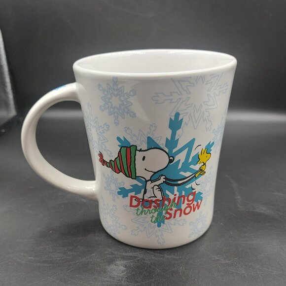 Peanuts Snoopy Woodstock Dashing Through The Snow Holidays Christmas Gibson Mug - Picture 2 of 5